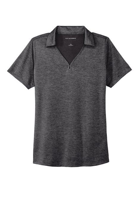 LK585 Port Authority 4.7-ounce Ladies Shadow Stripe Polo Deep Black