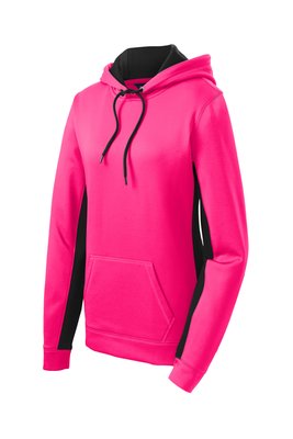 LST235 Sport-Tek Ladies Sport-Wick Fleece Colorblock Hooded Pullover
