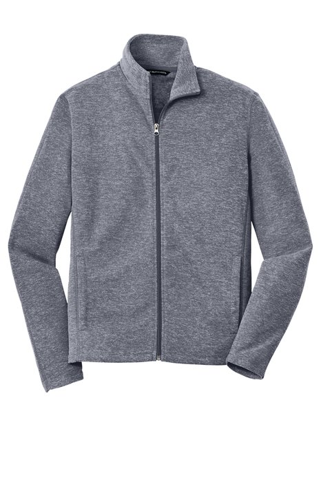 F235 Port Authority Heather Microfleece Full-Zip Jacket True Navy Heather