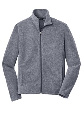 F235 Port Authority Heather Microfleece Full-Zip Jacket True Navy Heather