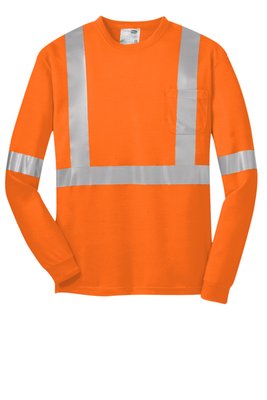 CS401LS CornerStone 5.9-ounce 100% Polyester T-Shirt Safety Orange/ Reflective
