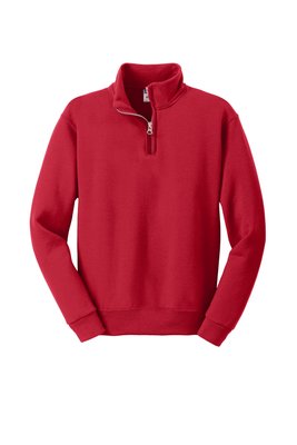 995Y JERZEES Youth NuBlend 1/4-Zip Cadet Collar Sweatshirt True Red