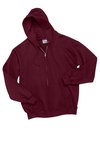 F283 Hanes Ultimate Cotton Full-Zip Hooded Sweatshirt Maroon