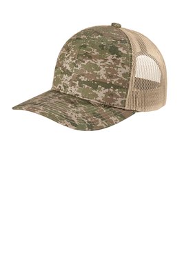 C114 Port Authority Digi Camo Snapback Trucker Cap Olive Drab Green Digi/ Coyote Brown