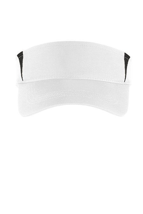 STC13 Sport-Tek Dry Zone Colorblock Visor White/ Black