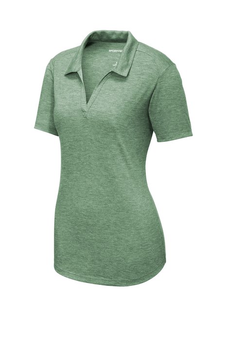 LST405 Sport-Tek Ladies PosiCharge Tri-Blend Wicking Polo Forest Green Heather