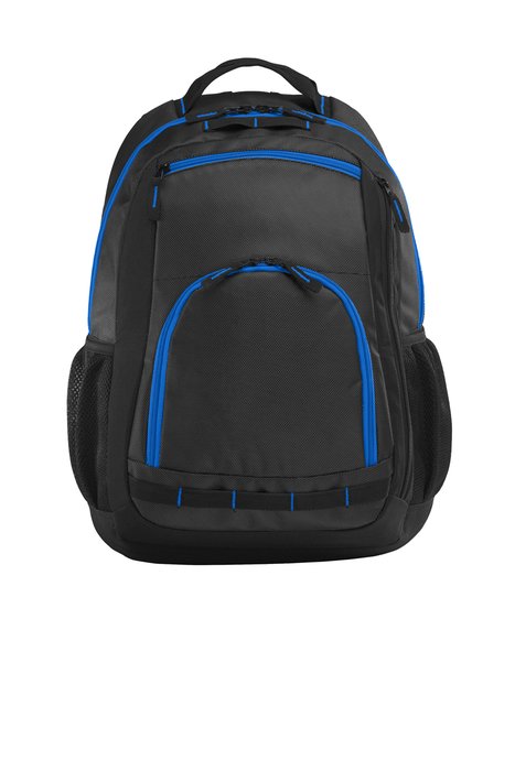 BG207 Port Authority Xtreme Backpack Dark Grey/ Black/ Shock Blue