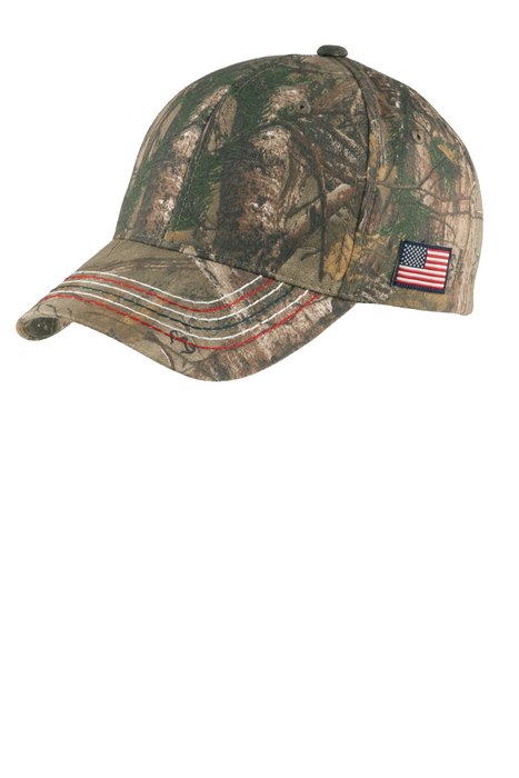 C909 Port & Company Port Authority Americana Contrast Stitch Camouflage Cap Realtree Xtra