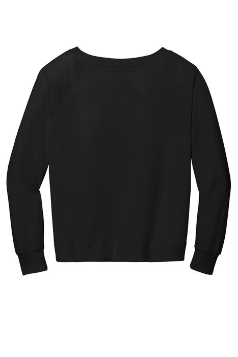DT672 District Women's Featherweight French Terry Long Sleeve Crewneck Black