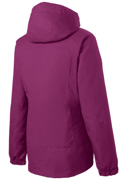 L332 Port Authority Ladies Vortex Waterproof 3-in-1 Jacket Very Berry/ Black