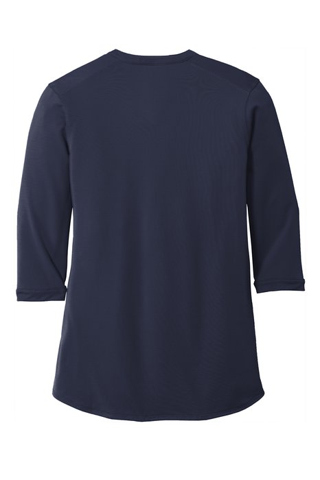 LK750 Port Authority Ladies UV Choice Pique Henley True Navy
