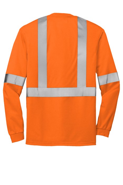 CS401LS CornerStone 5.9-ounce 100% Polyester T-Shirt Safety Orange/ Reflective