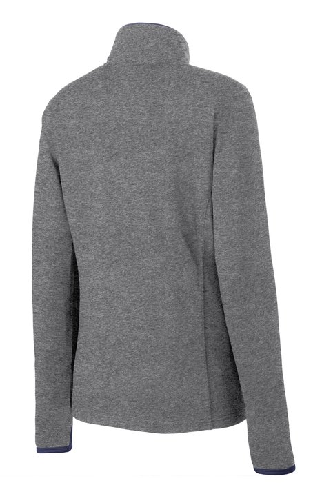 LST853 Sport-Tek Ladies Sport-Wick Stretch Contrast Full-Zip Jacket Charcoal Grey Heather/ True Navy
