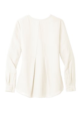 LW700 Port Authority Ladies Long Sleeve Button-Front Blouse Ivory Chiffon