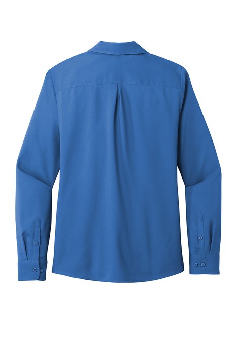 LW401 Port Authority Ladies Long Sleeve Performance Staff Shirt True Blue