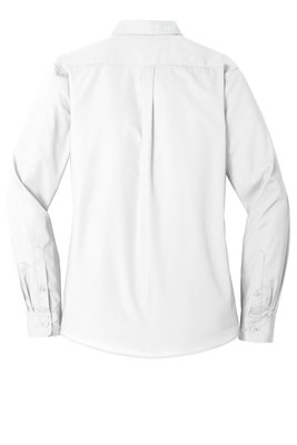 LW100 Port Authority Ladies Long Sleeve Carefree Poplin Shirt White