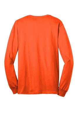USA100LS Port & Company 5.5-ounce 100% Cotton T-Shirt Safety Orange