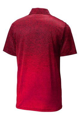 ST671 Sport-Tek 4.9-ounce Ombre Heather Polo Deep Red/ Black