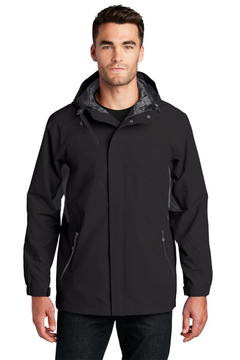 J322 Port Authority Cascade Waterproof Jacket Black/ Magnet