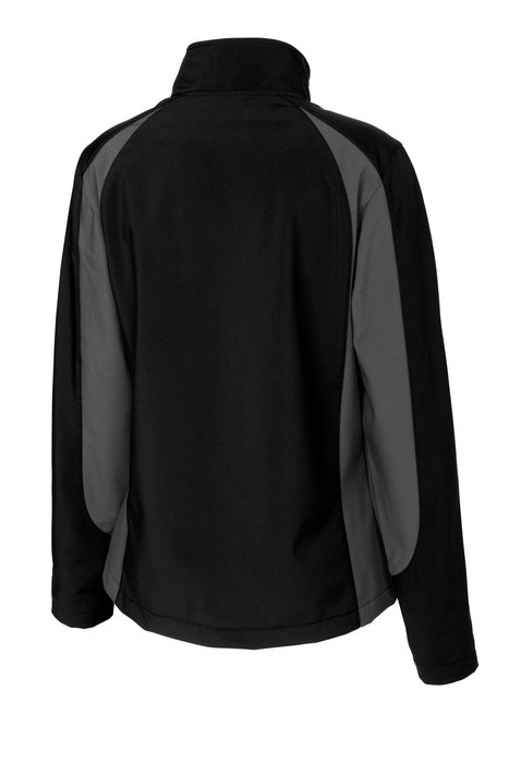 LST970 Sport-Tek Ladies Colorblock Soft Shell Jacket Black/ Iron Grey