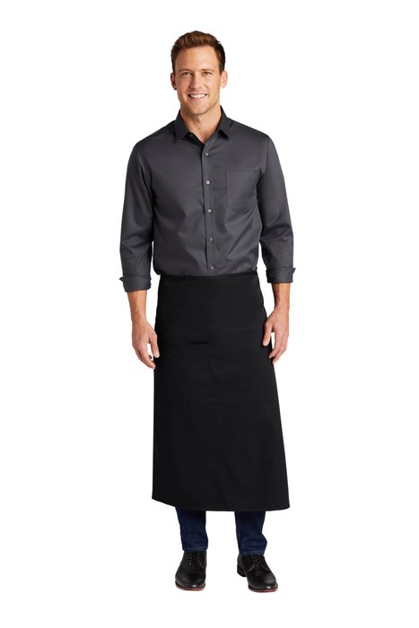 A701 Port Authority Easy Care Full Bistro Apron with Stain Release Black