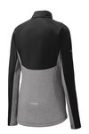 LST854 Sport-Tek Ladies Sport-Wick Stretch Contrast 1/2-Zip Pullover Black/ Charcoal Grey Heather