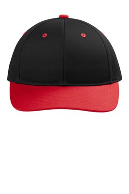 C118 Port Authority Snapback Cap Black/ True Red