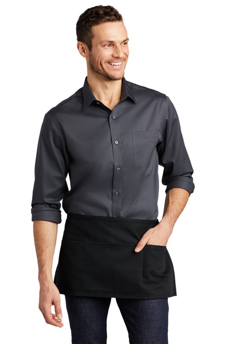 A707 Port Authority Easy Care Reversible Waist Apron with Stain Release Black