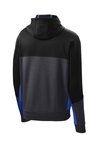 ST245 Sport-Tek Tech Fleece Colorblock Full-Zip Hooded Jacket Black/ Graphite Heather/ True Royal