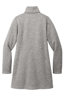 L425 Port Authority Ladies Arc Sweater Fleece Long Jacket Deep Smoke Heather