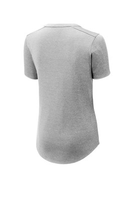 LST468 Sport-Tek 4.4-ounce Ladies Endeavor Henley Light Grey Heather