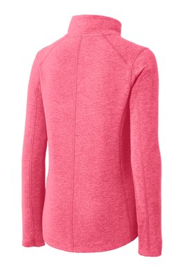 L235 Port Authority Ladies Heather Microfleece Full-Zip Jacket Pink Raspberry Heather