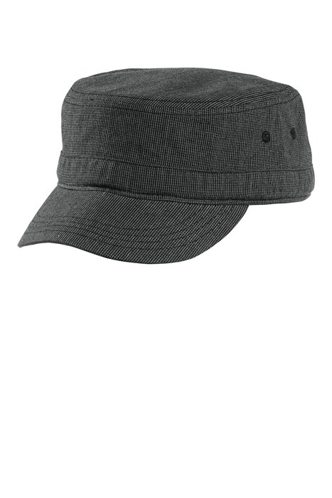 DT619 District Houndstooth Military Hat Black/ Charcoal