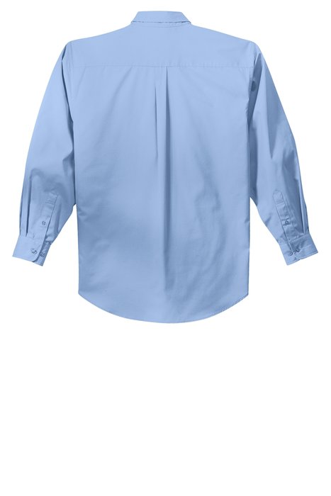 S608 Port Authority Long Sleeve Easy Care Shirt Light Blue/ Light Stone
