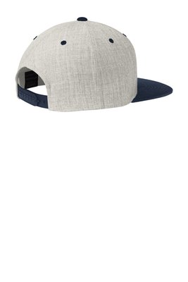 STC19 Sport-Tek Yupoong Flat Bill Snapback Cap Heather Grey/ True Navy