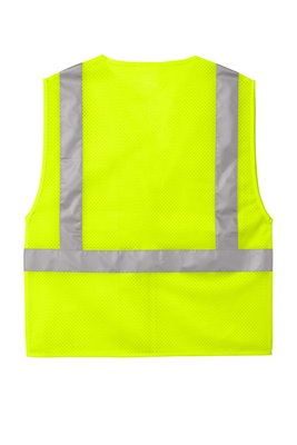 CSV102 CornerStone ANSI 107 Class 2 Mesh Zippered Vest Safety Yellow