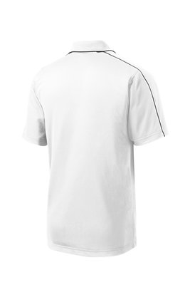 ST653 Sport-Tek 3.8-ounce Micropique Sport-Wick Piped Polo White/ Iron Grey