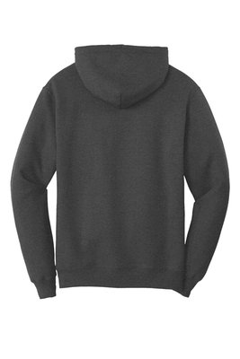 PC79H Port & Company Fleece Pullover Hooded Sweatshirt Dark Heather Grey
