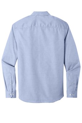 W645 Port Authority Pincheck Easy Care Shirt Blue Horizon/ White