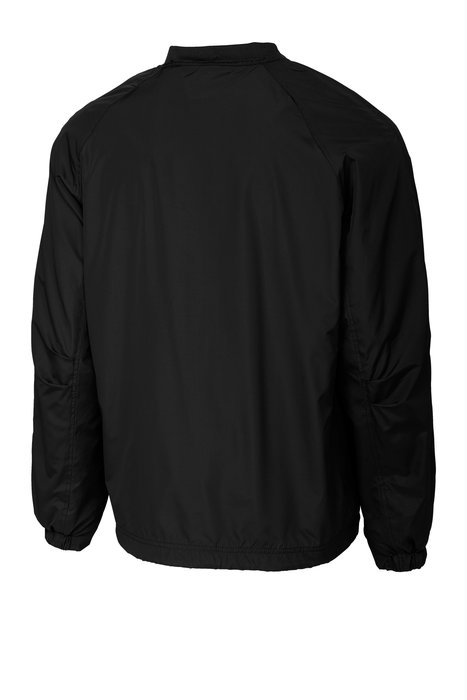 JST72 Sport-Tek V-Neck Raglan Wind Shirt Black