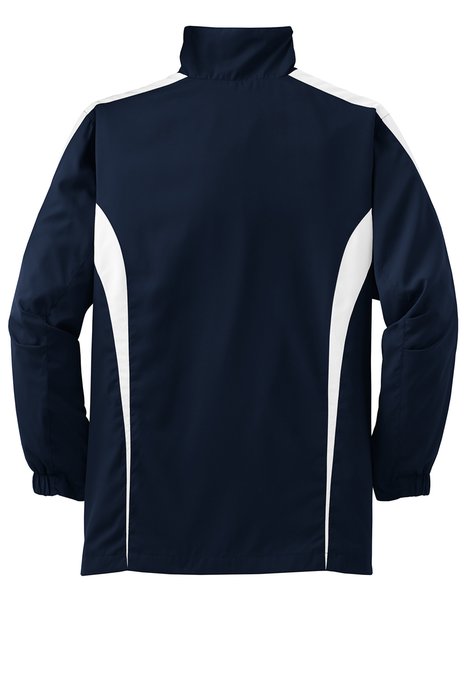 YST60 Sport-Tek Youth Colorblock Raglan Jacket True Navy/ White