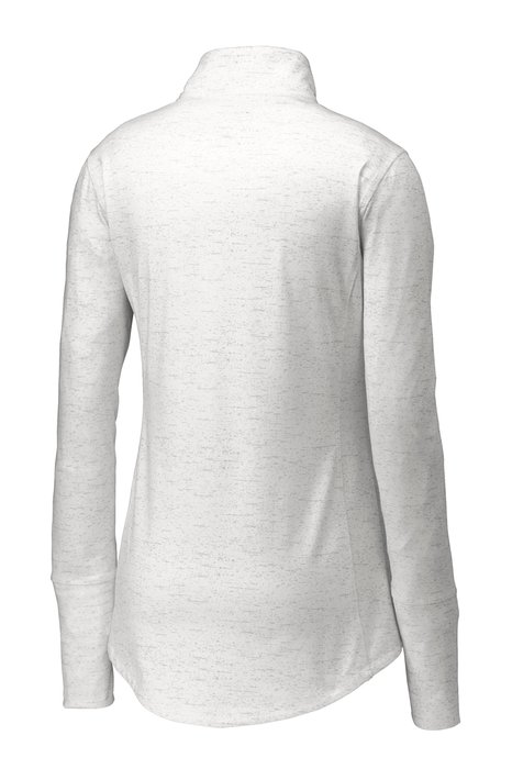 LST855 Sport-Tek Ladies Sport-Wick Stretch Reflective Heather 1/2-Zip Pullover White