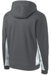 YST239 Sport-Tek Youth Sport-Wick CamoHex Fleece Colorblock Hooded Pullover Dark Smoke Grey/ White