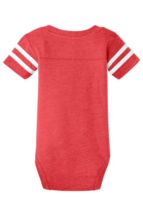 RS4437 Rabbit Skins Infant Football Fine Jersey Bodysuit Vintage Red/ Blended White