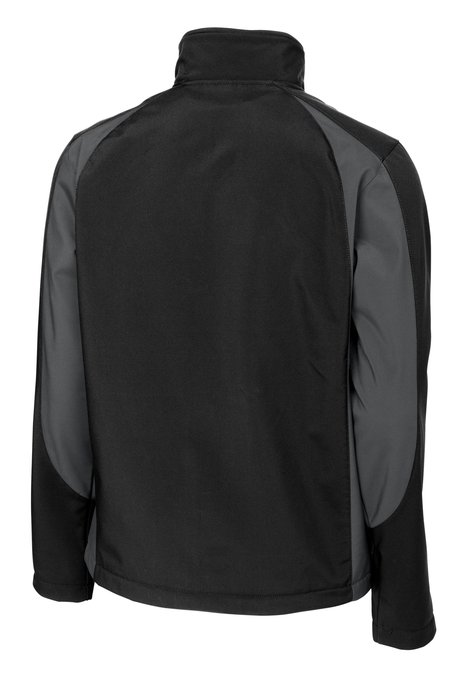 ST970 Sport-Tek Colorblock Soft Shell Jacket Black/ Iron Grey