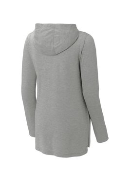 LST406 Sport-Tek Ladies PosiCharge Tri-Blend Wicking Long Sleeve Hoodie Light Grey Heather