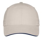 C852 Port Authority Sandwich Bill Cap Beige/ Navy