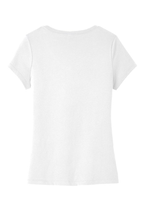 DT6503 District Women's Very Important Tee V-Neck. White