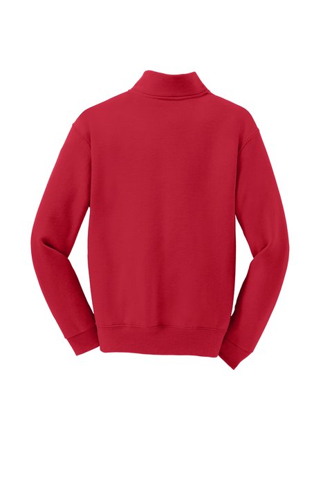 995Y JERZEES Youth NuBlend 1/4-Zip Cadet Collar Sweatshirt True Red
