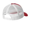 C115 Port Authority Snapback Five-Panel Trucker Cap Flame Red/ White